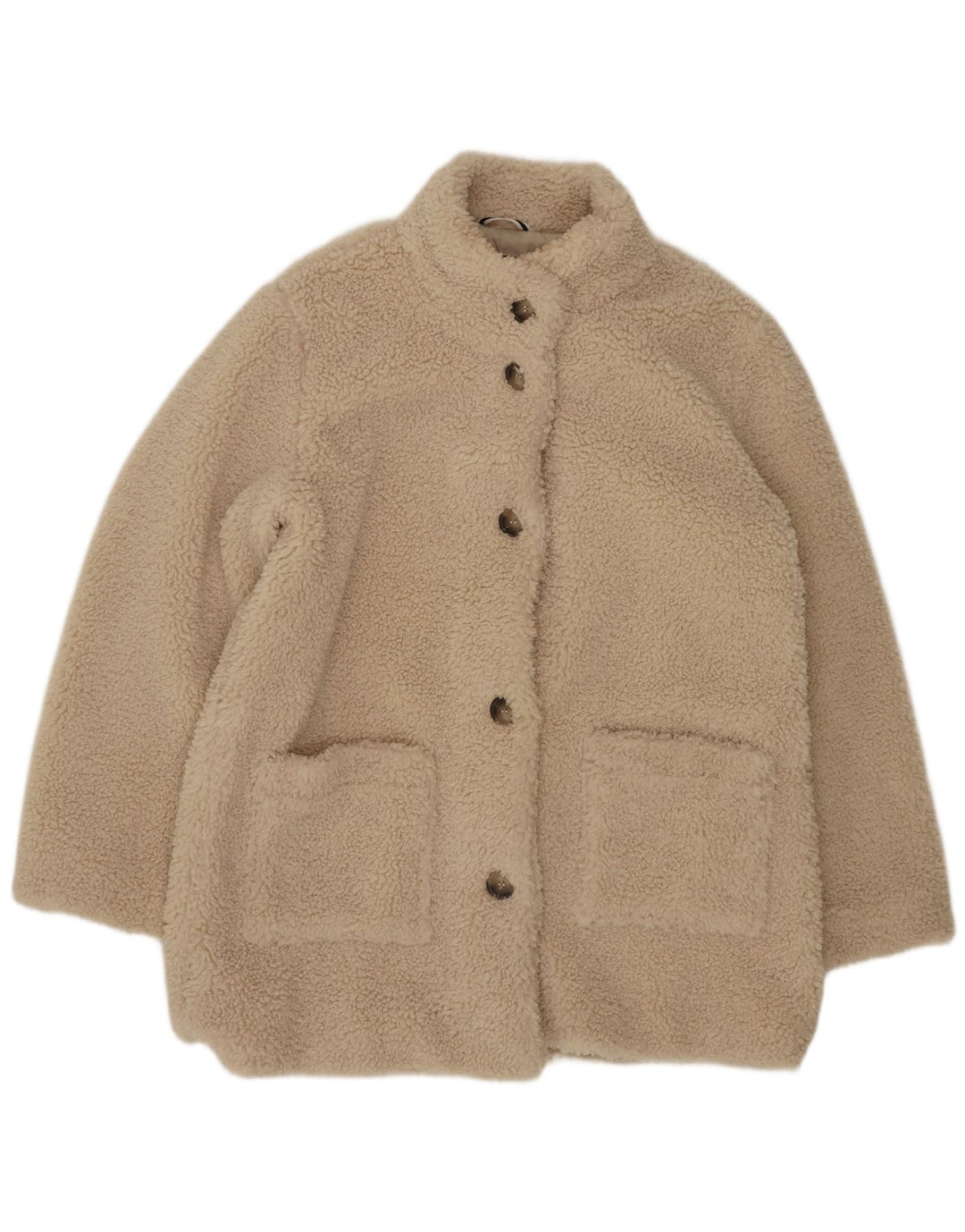 Crew Clothing Damen Teddybär-Fleecejacke, UK 14, Größe L, Beige, Polyester