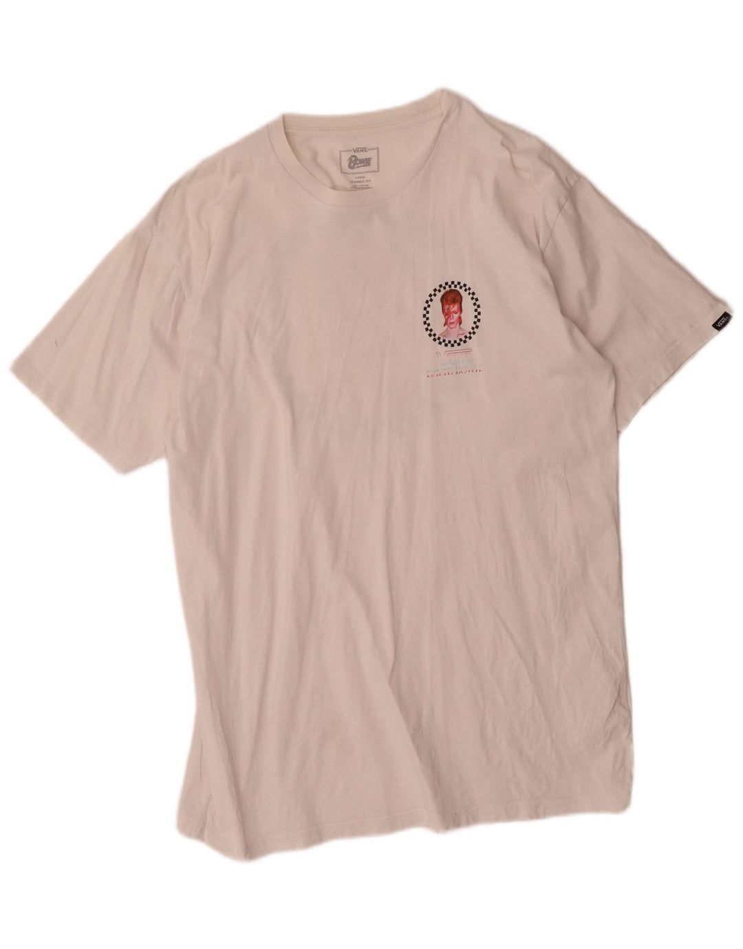 Vans Herren-T-Shirt mit klassischer Passform, Grafik, Größe L, aus weißer Baumwolle