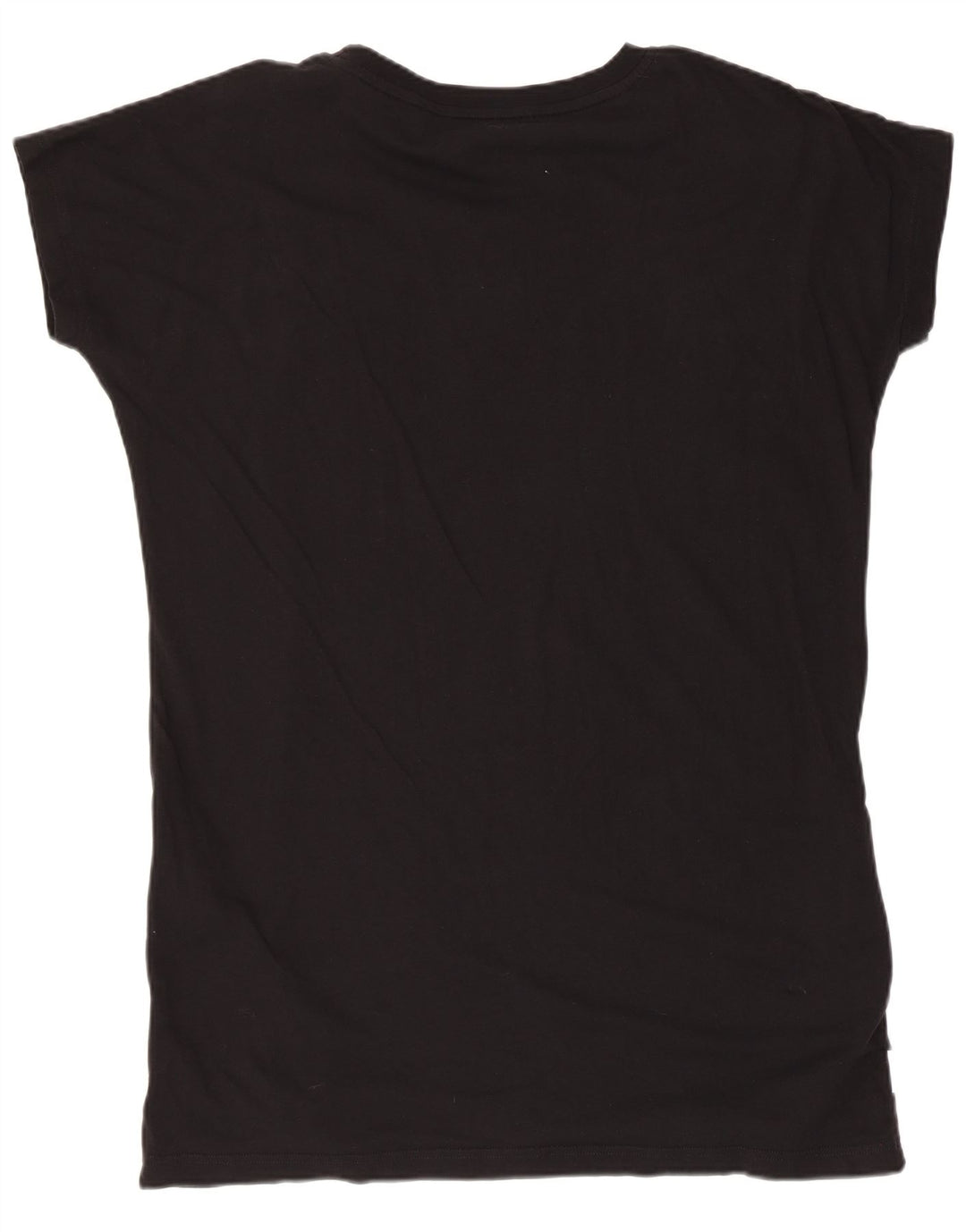 Reebok Damen Übergroßes Grafik-T-Shirt-Oberteil UK 12/14 Medium Schwarz
