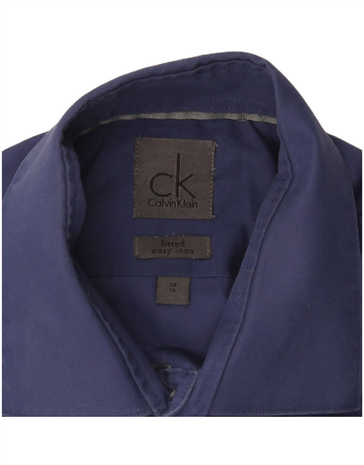Calvin Klein Herren-Hemd, tailliert, Größe 38 15, Mittelblau