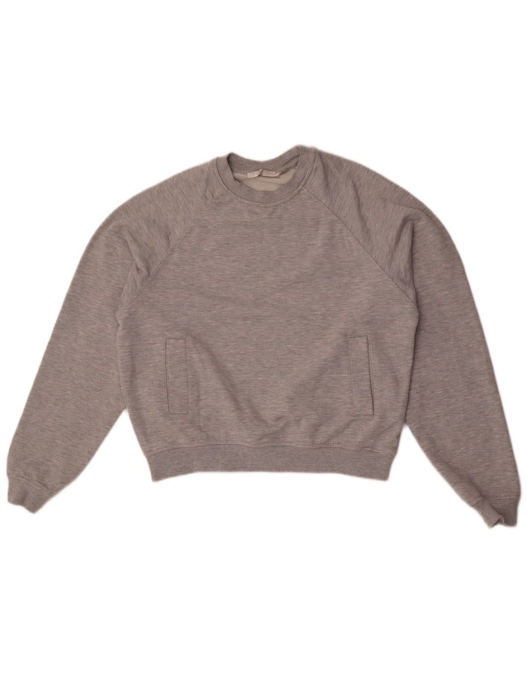 Übergroßer Sweatshirt-Pullover für Damen von Zara, UK 14, mittelgraue Baumwolle