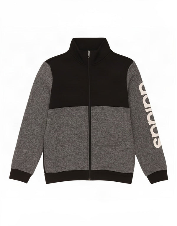 Adidas Jungen Grafik-Trainingsanzug-Top-Jacke, 11–12 Jahre, schwarzes Farbblockdesign