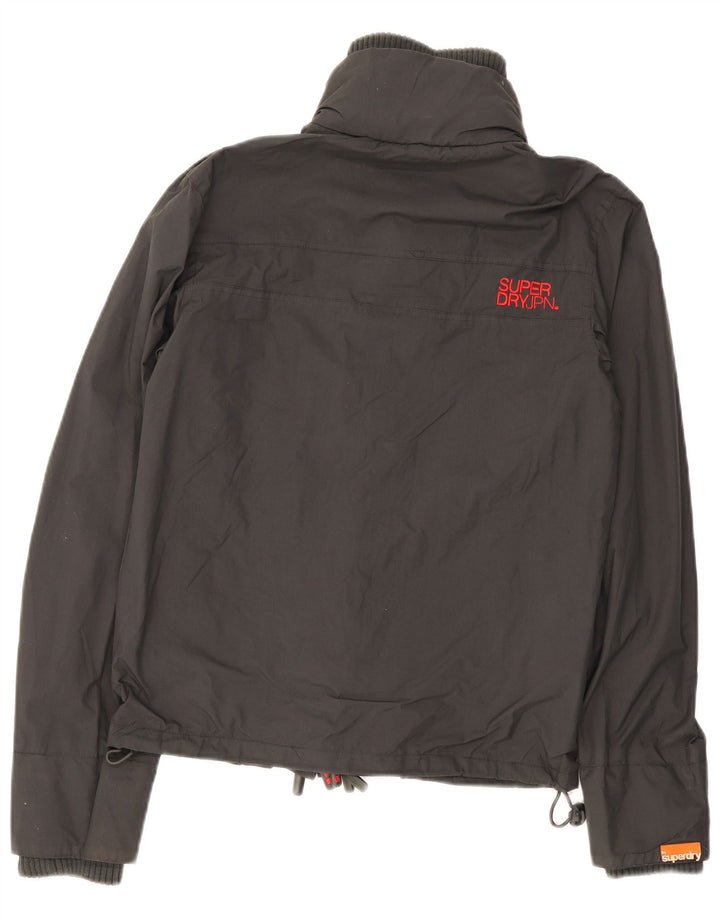 Superdry Herren-Windbreaker-Jacke mit Grafik, UK 36, Small, graues Nylon