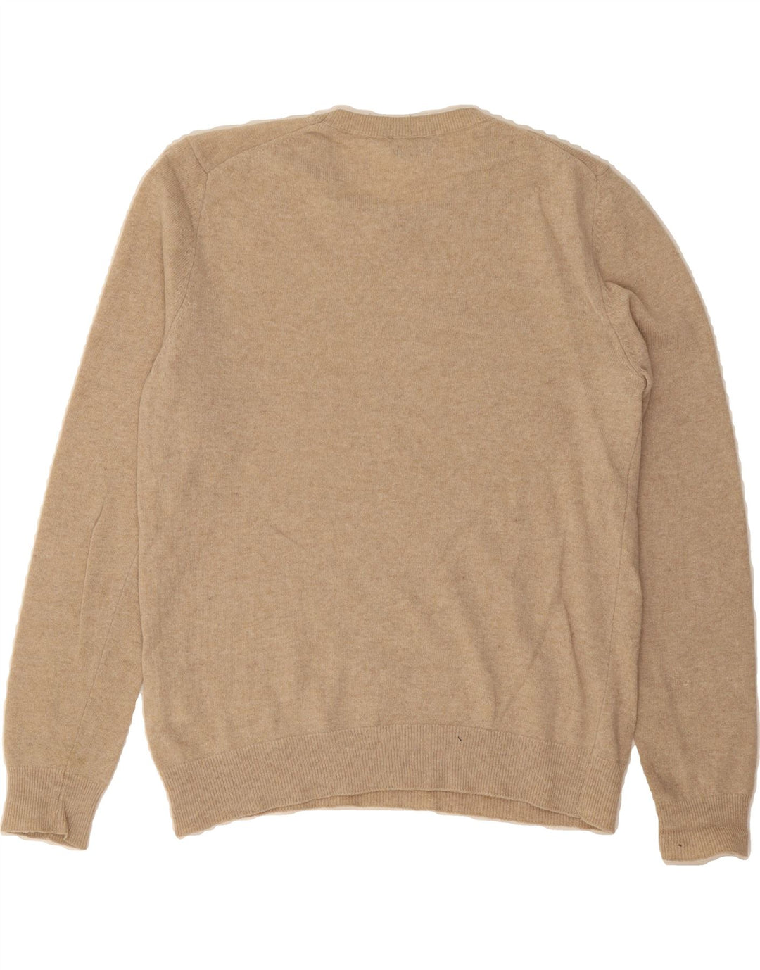 BENETTON Womens Crew Neck Jumper Sweater UK 14 Medium Beige New Wool Vintage Benetton and Second-Hand Benetton from Messina Hembry 