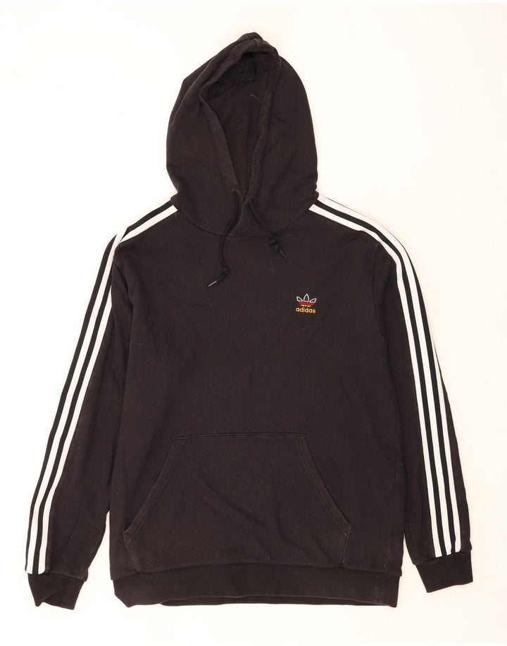 Adidas Herren Kapuzenpullover, groß, aus schwarzer Baumwolle