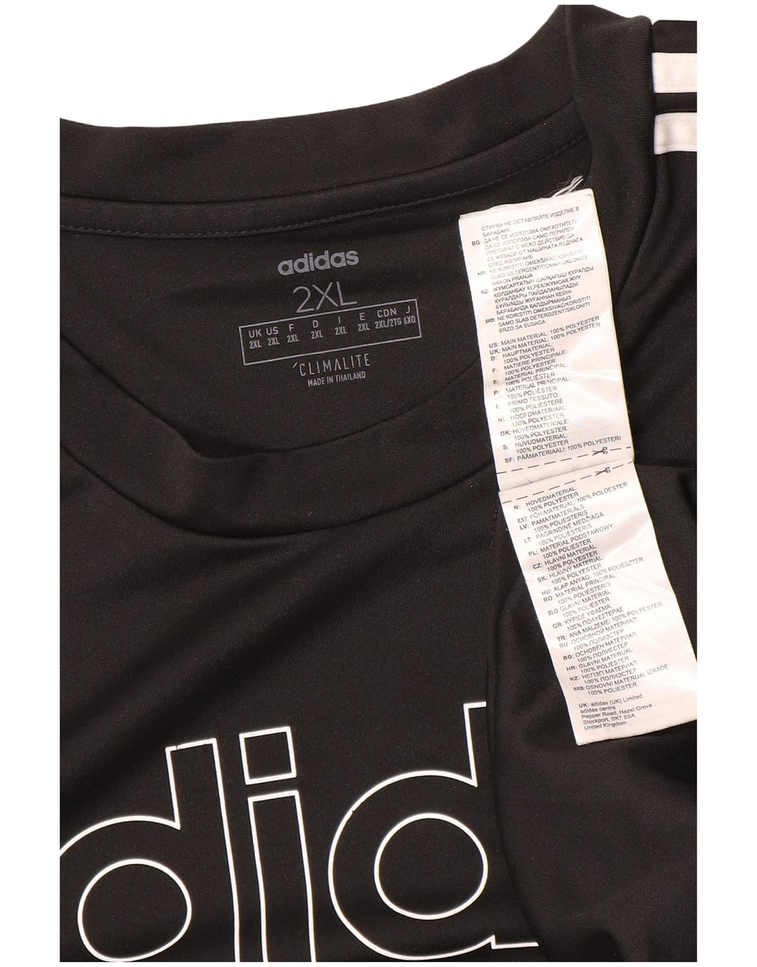 Adidas Herren Climalite Graphic T-Shirt Top 2XL Schwarz Polyester