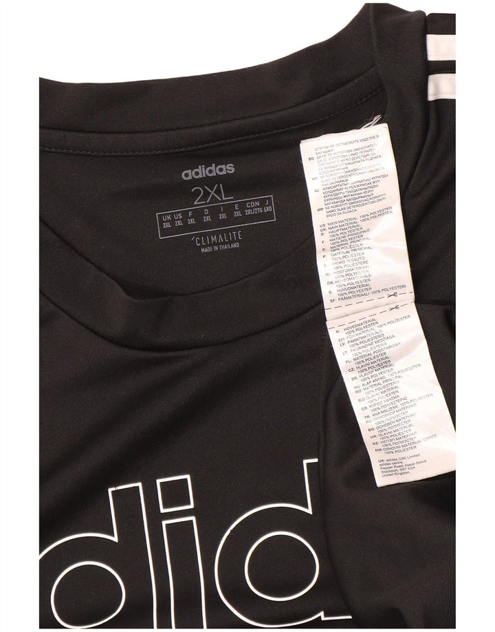 Adidas Herren Climalite Graphic T-Shirt Top 2XL Schwarz Polyester