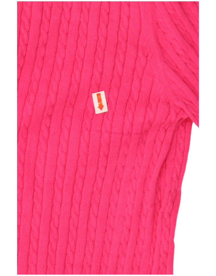 TOMMY HILFIGER Damen-Pullover mit U-Boot-Ausschnitt, UK 14, Größe L, Rosa, Baumwolle