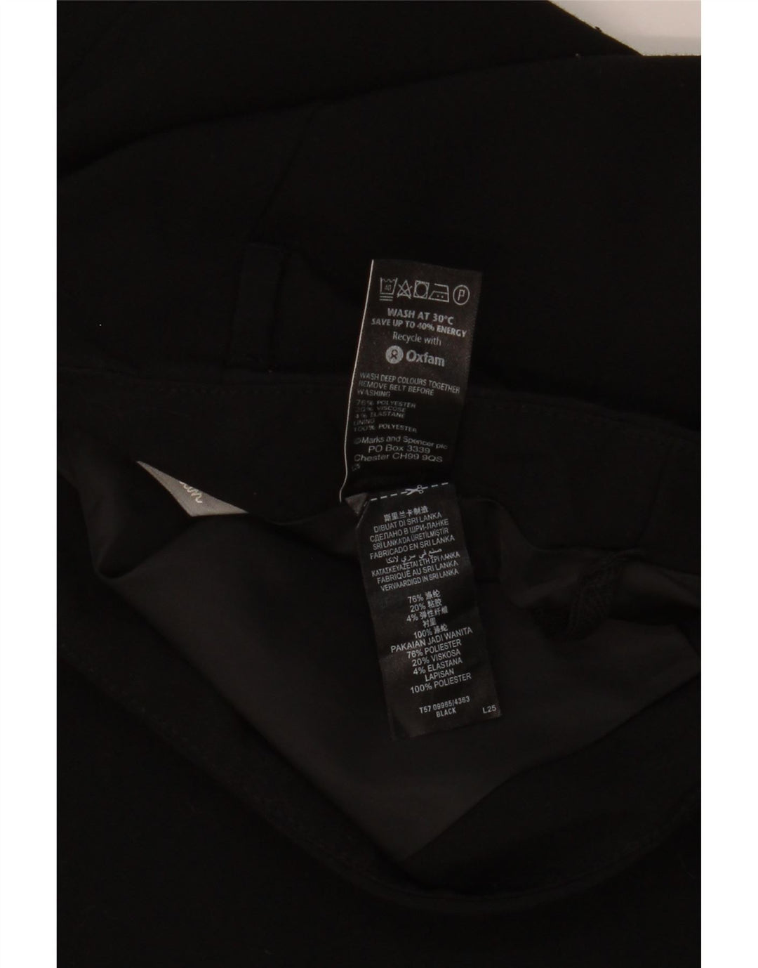 Marks & Spencer Damen Bleistiftrock UK 12 Medium W30 Schwarz Polyester
