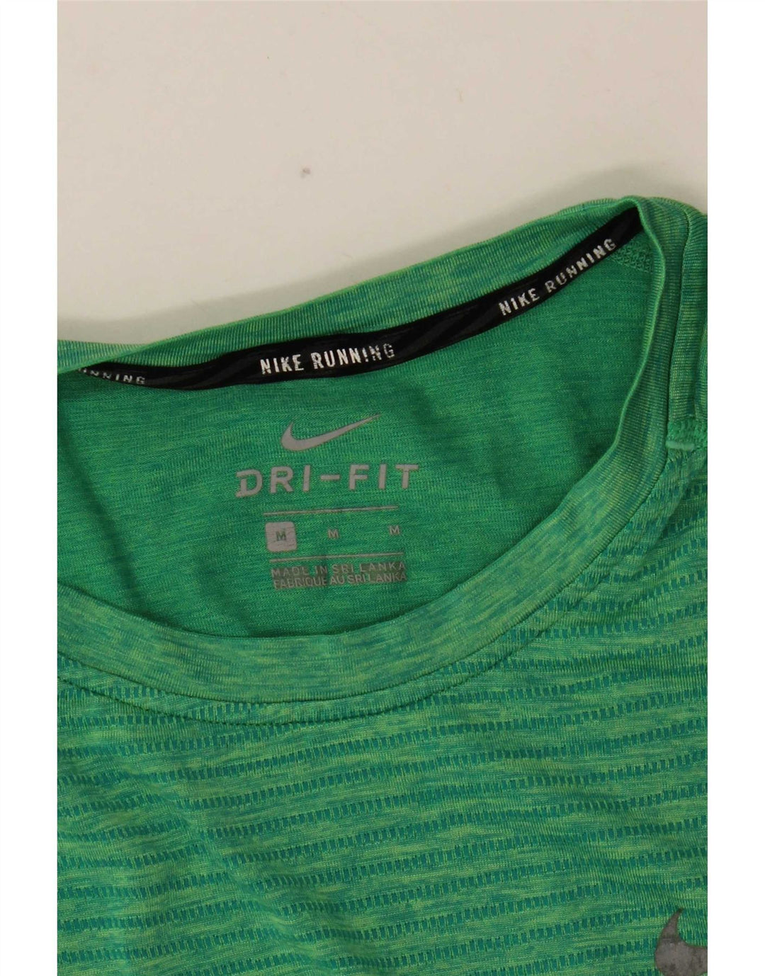Nike Herren Dri Fit T-Shirt Top Mittelgrün gestreift