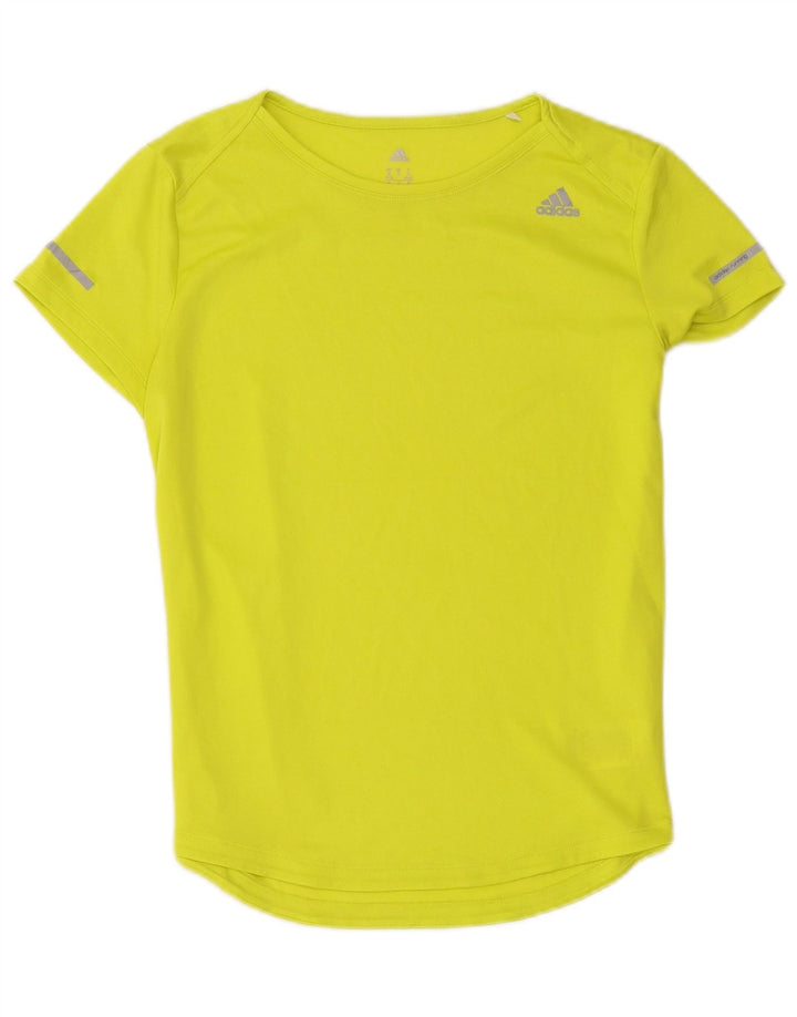 Adidas Damen T-Shirt Top UK 12/14 Mittelgrünes Polyester