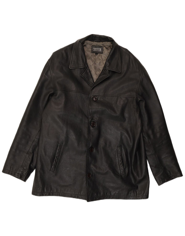Vintage Herren Lederjacke UK 44 2XL Schwarzes Leder