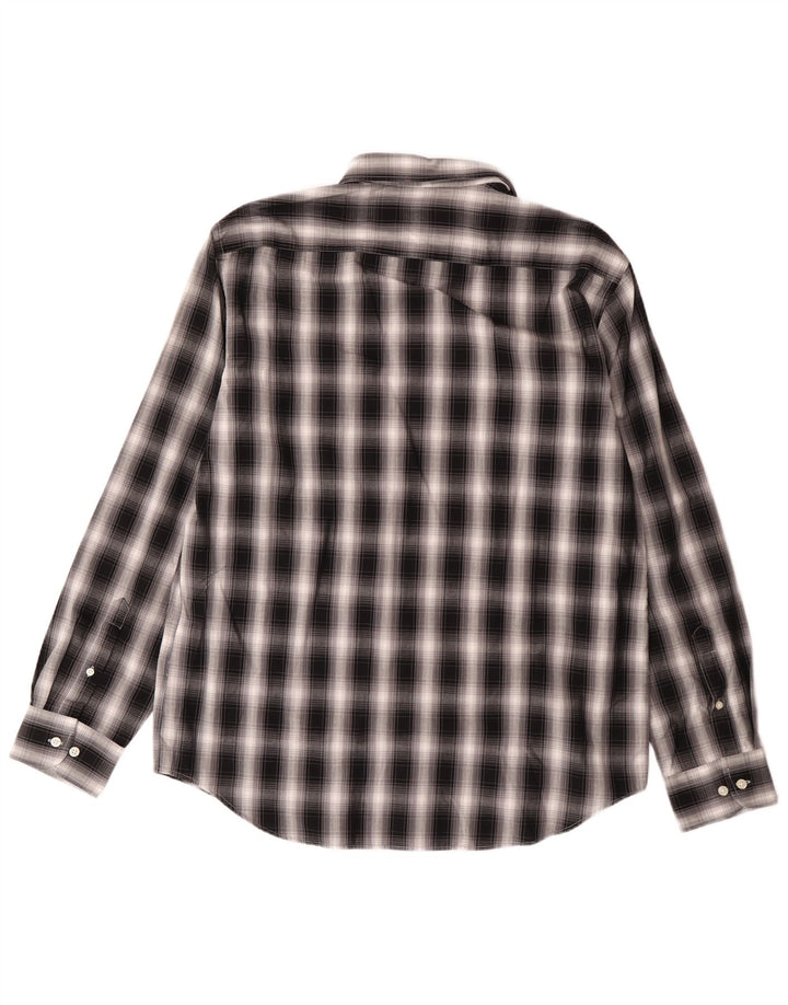Carrera Herren-Flanellhemd XL, schwarz kariert, Baumwolle