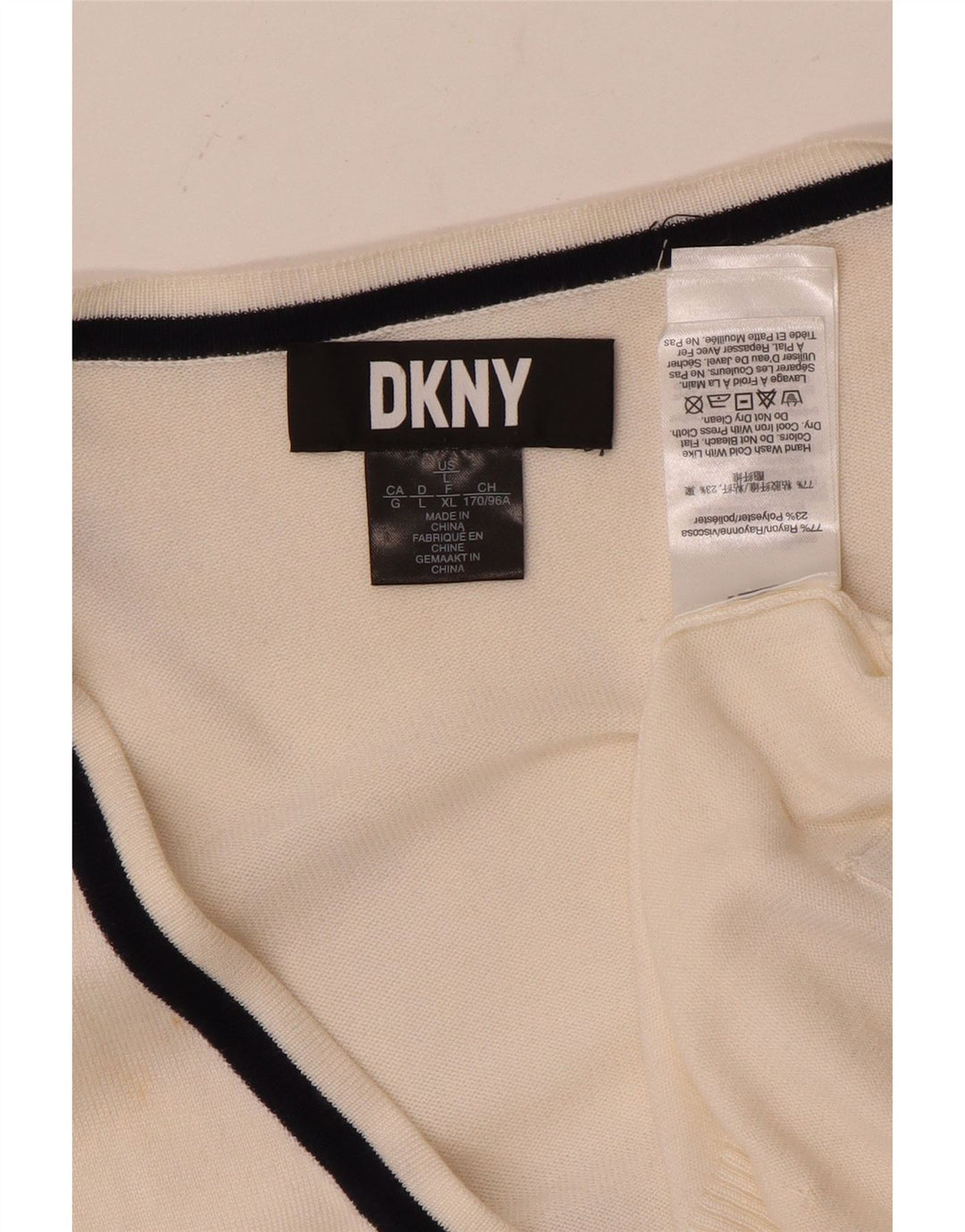 Offener Damen-Cardigan von DKNY, Gr. 40, Größe L, Weiß, Viskose
