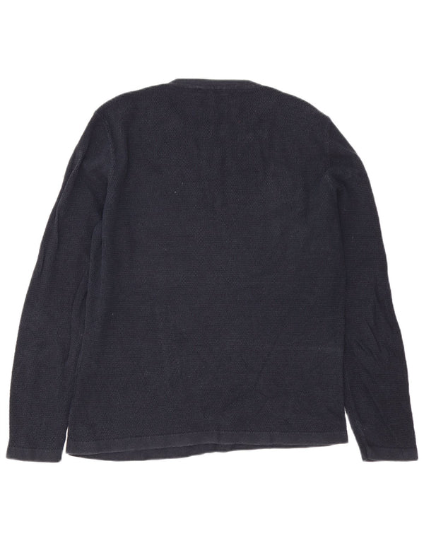 Jack & Jones Herren-Pullover mit Rundhalsausschnitt, groß, marineblaue Baumwolle
