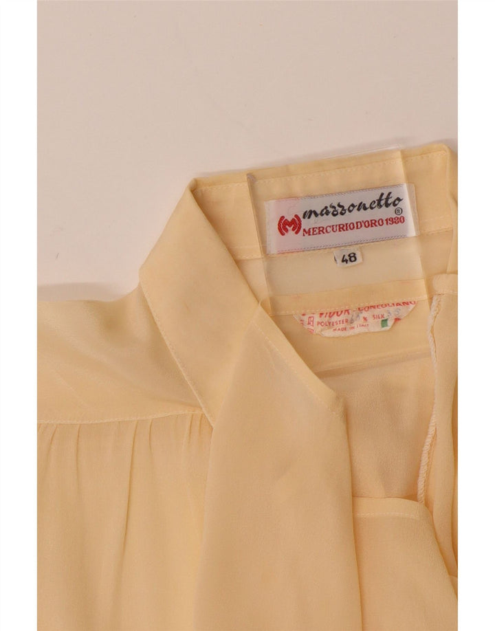 MAZZONETTO Womens Shirt Blouse IT 48 XL Beige Polyester