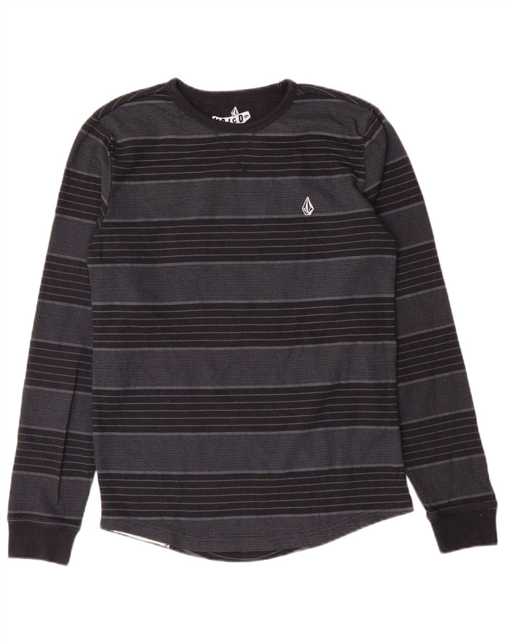 Volcom Jungen-Top, langärmelig, 11–12 Jahre, groß, grau gestreift, Polyester