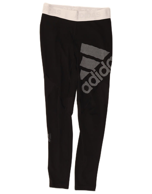 Adidas Damen Climacool Graphic Leggings UK 8/10 Small Schwarz
