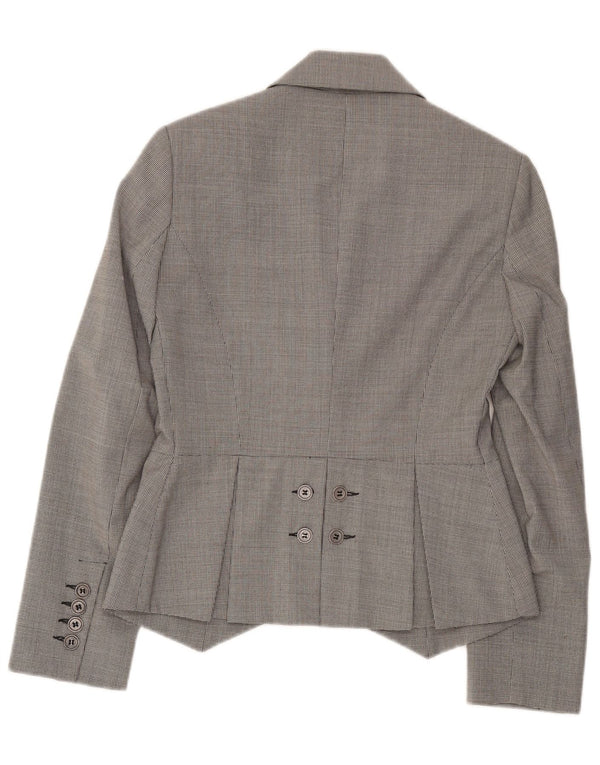 Germano Zama Damen 2-Knopf-Blazerjacke UK 12 Mittelgrau kariert