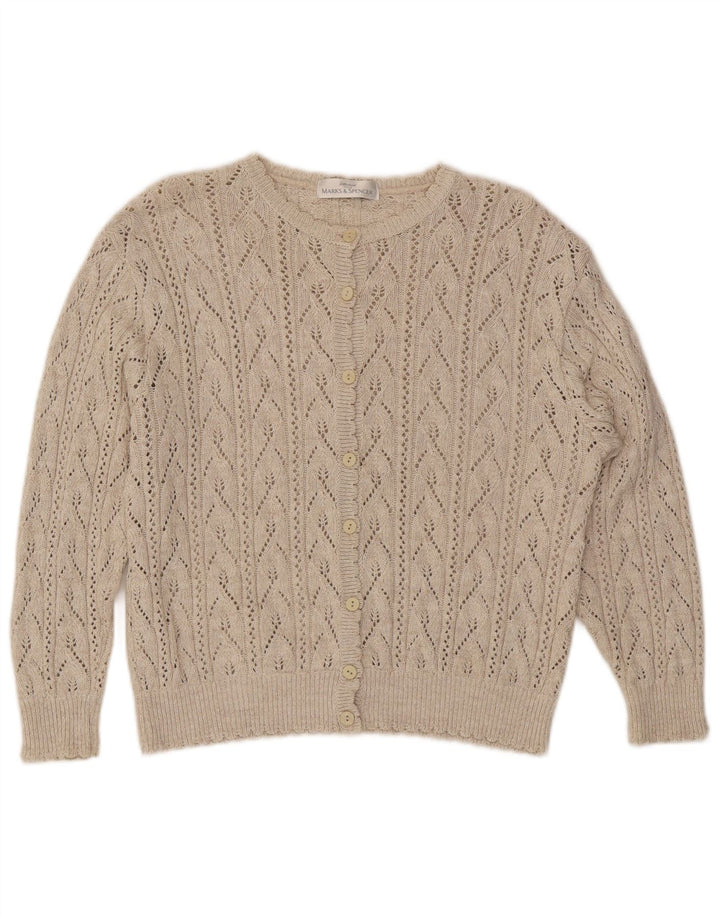 Marks & Spencer Damen-Cardigan-Pullover UK 12 Medium Beige Acryl
