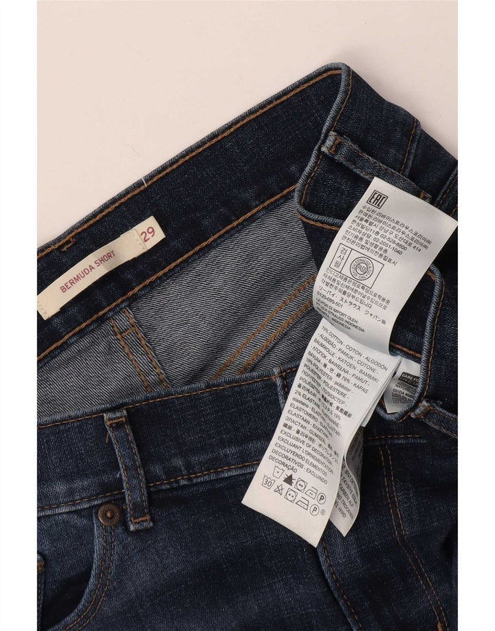 Levi's Damen-Bermuda-Jeansshorts W29 aus mittelblauer Baumwolle