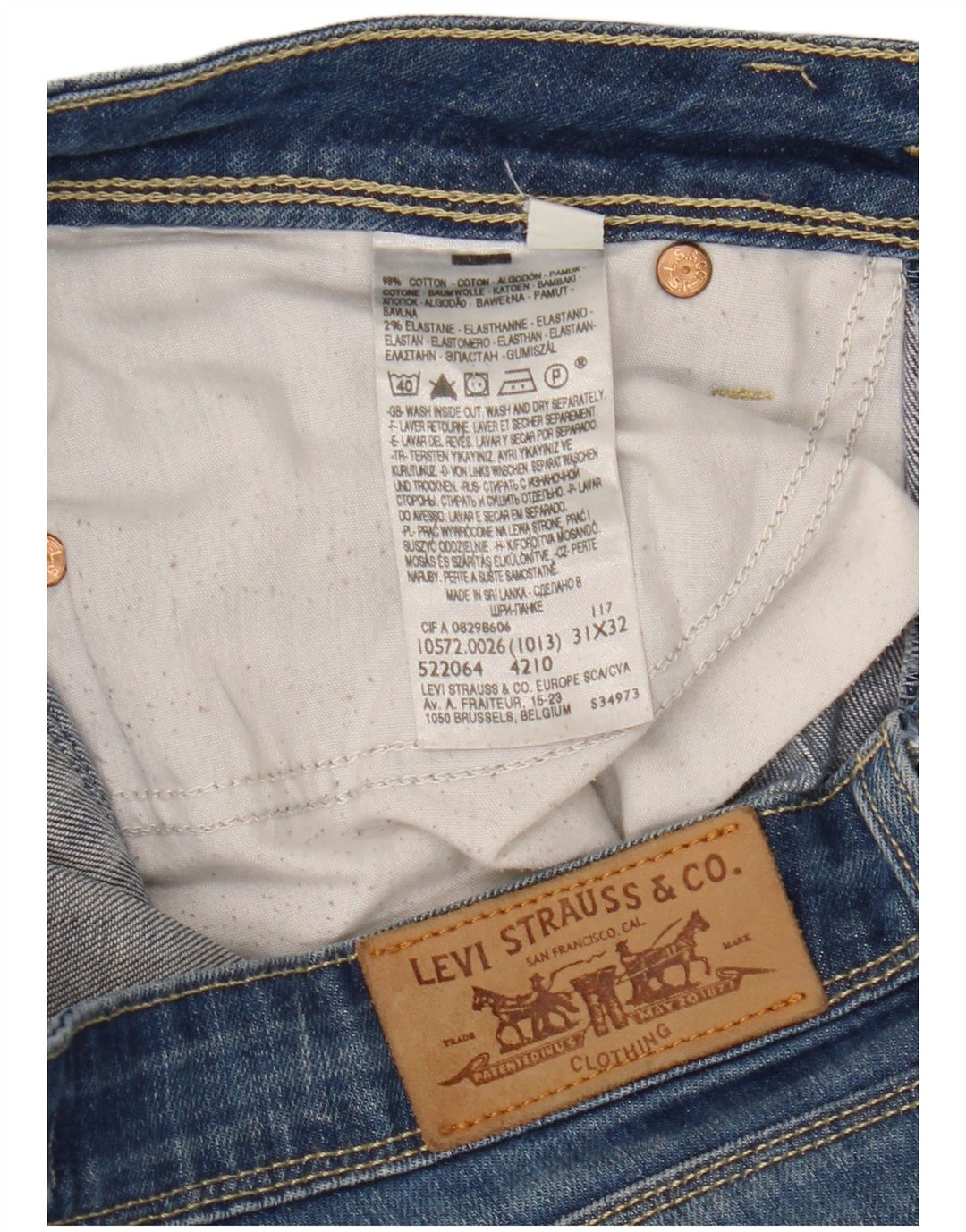 LEVI'S Damen 572 Bootcut Jeans W31 L32 Blaue Baumwolle