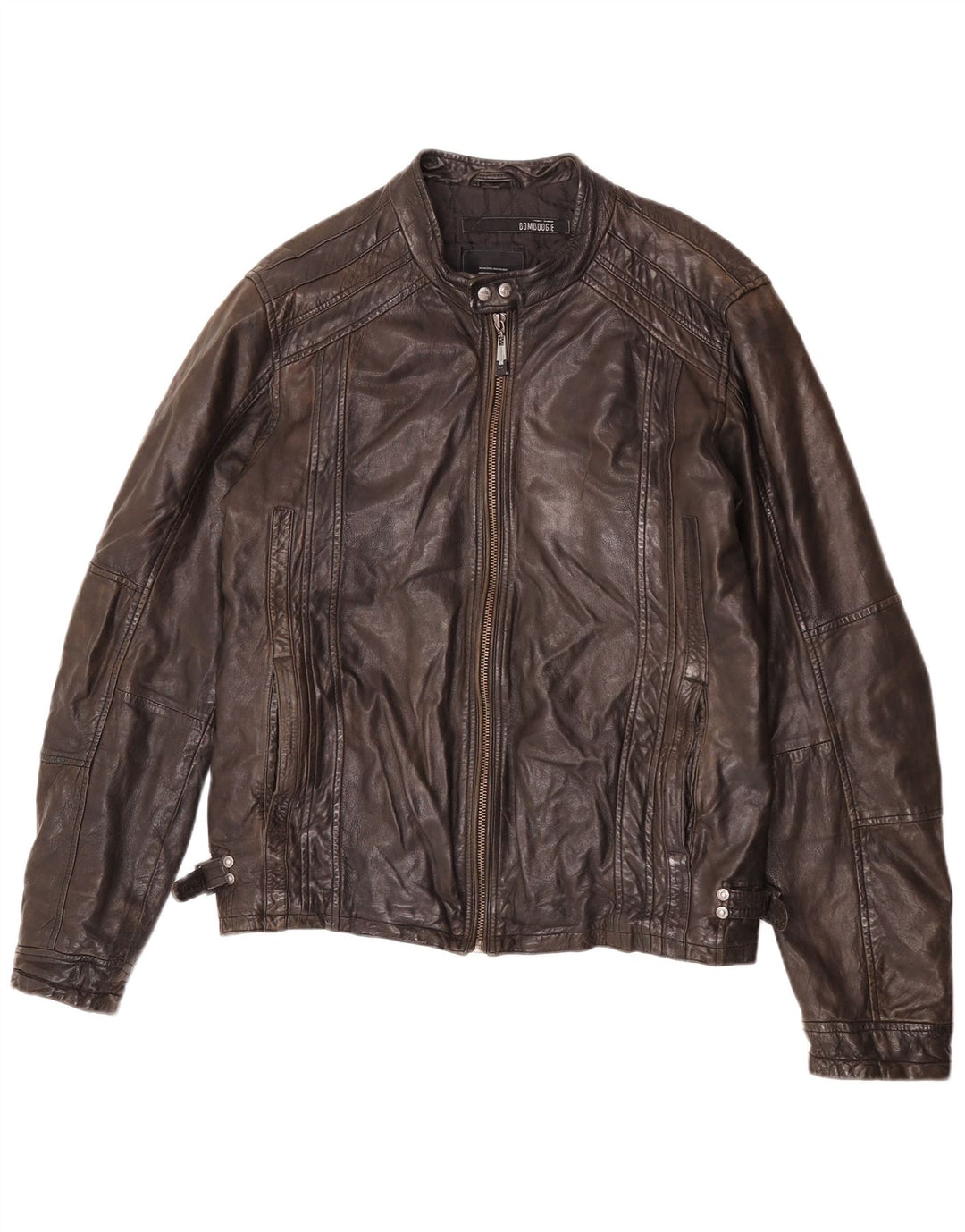 Bomboogie Herren Leder Racer Jacke UK 42 XL Braunes Leder