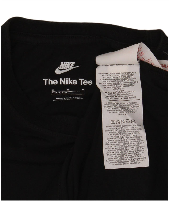 NIKE Grafik-T-Shirt für Jungen, 10–11 Jahre, mittelgroß, schwarze Baumwolle