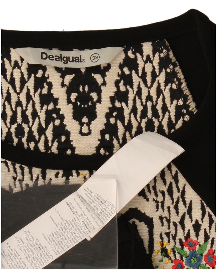DESIGUAL Womens Sleeveless Sheath Dress EU 38 Medium Black Geometric