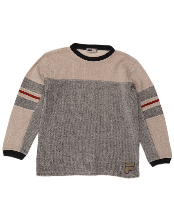 Fila Sweatshirt-Pullover für Jungen, 13–14 Jahre, Größe L, Grau, Farbblock