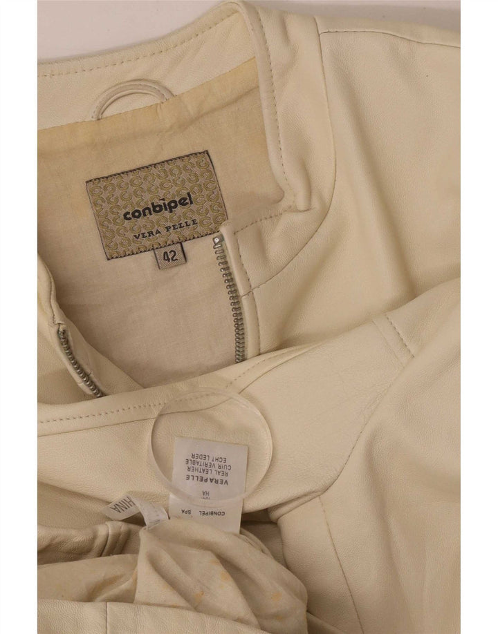 Conbipel Damen Bomber-Lederjacke IT 42 Mittelbeige