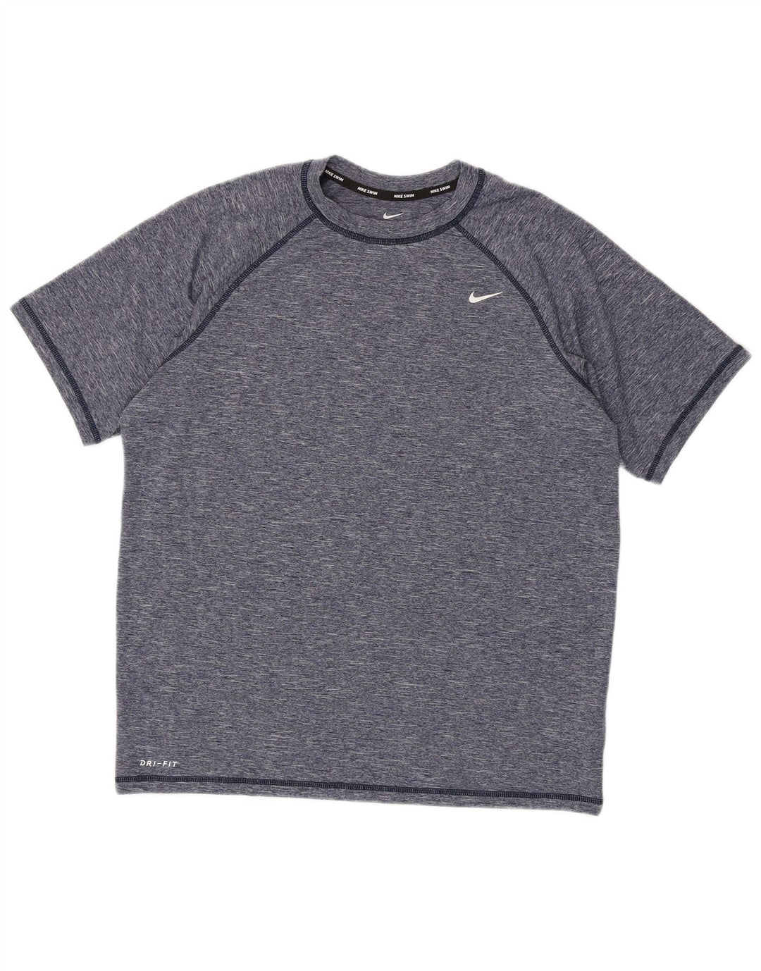 Nike Herren Dri Fit T-Shirt-Oberteil, großes Marineblau meliertes Polyester