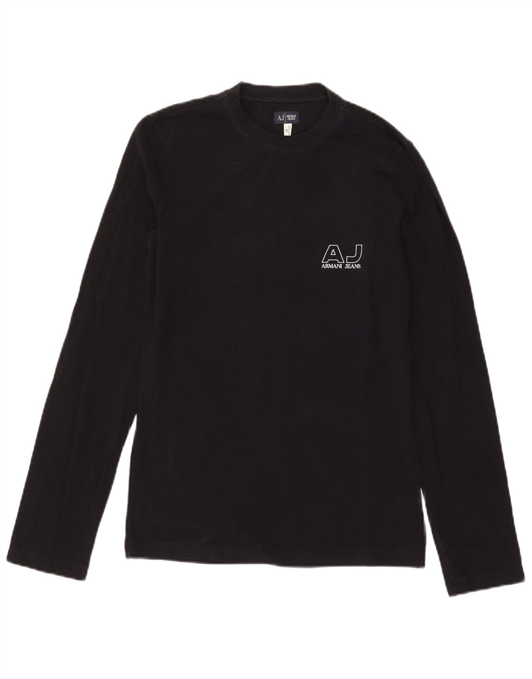 Armani Jeans Herren Graphic Top Langarm Mittelschwarz Baumwolle