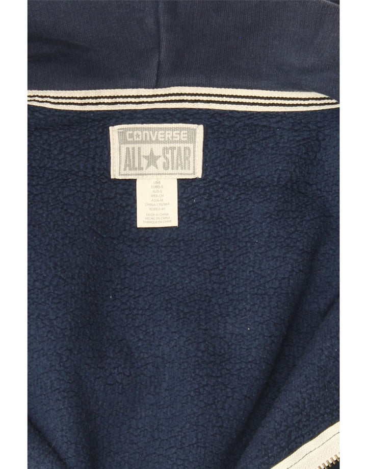 CONVERSE Mens Zip Hoodie Sweater Small Navy Blue Polyester Vintage Converse and Second-Hand Converse from Messina Hembry 