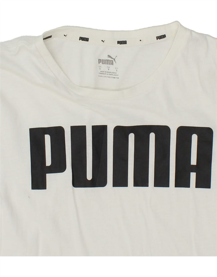 PUMA Mens Graphic T-Shirt Top Small White Cotton Vintage Puma and Second-Hand Puma from Messina Hembry 