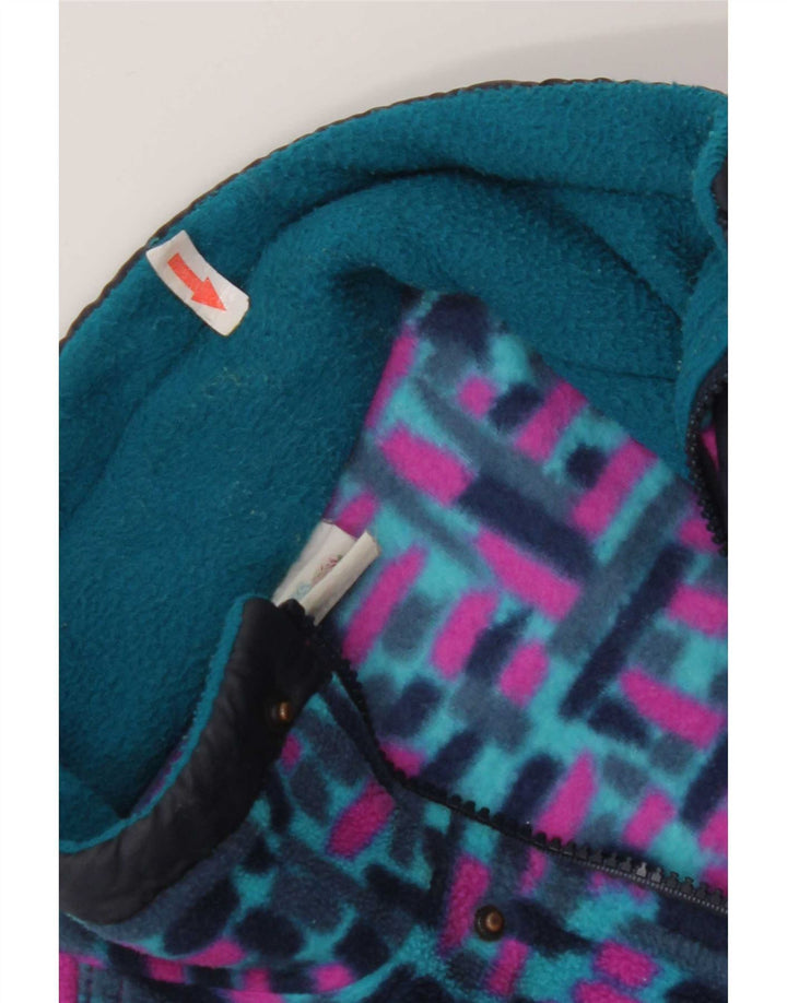 Brugi Herren-Fleecepullover mit Reißverschluss am Hals, kleines blaues geometrisches Polyester