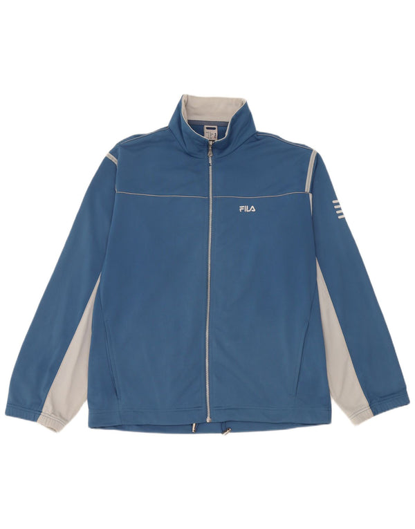 Fila Herren-Trainingsanzug-Oberjacke IT 46/48 Small Blue Colourblock Polyester