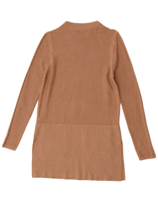 Marks & Spencer Damen Langarm-Pulloverkleid UK 10 Small Beige Baumwolle