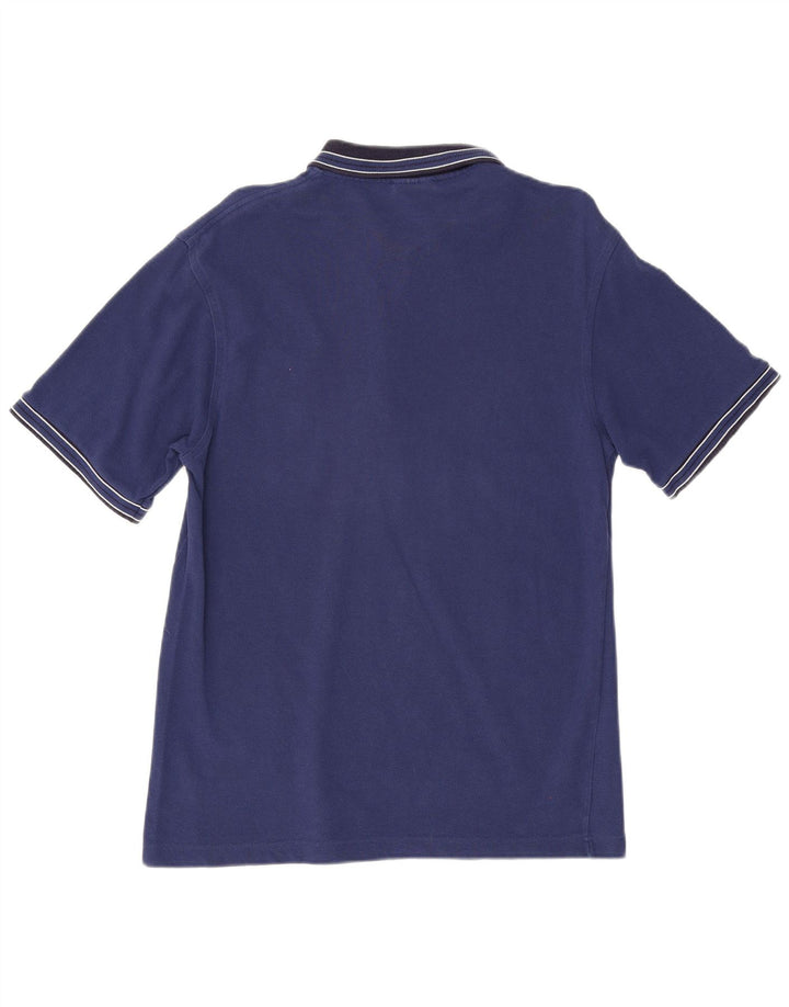 Lacoste Herren-Poloshirt, Größe 3, klein, blaue Colourblock-Baumwolle