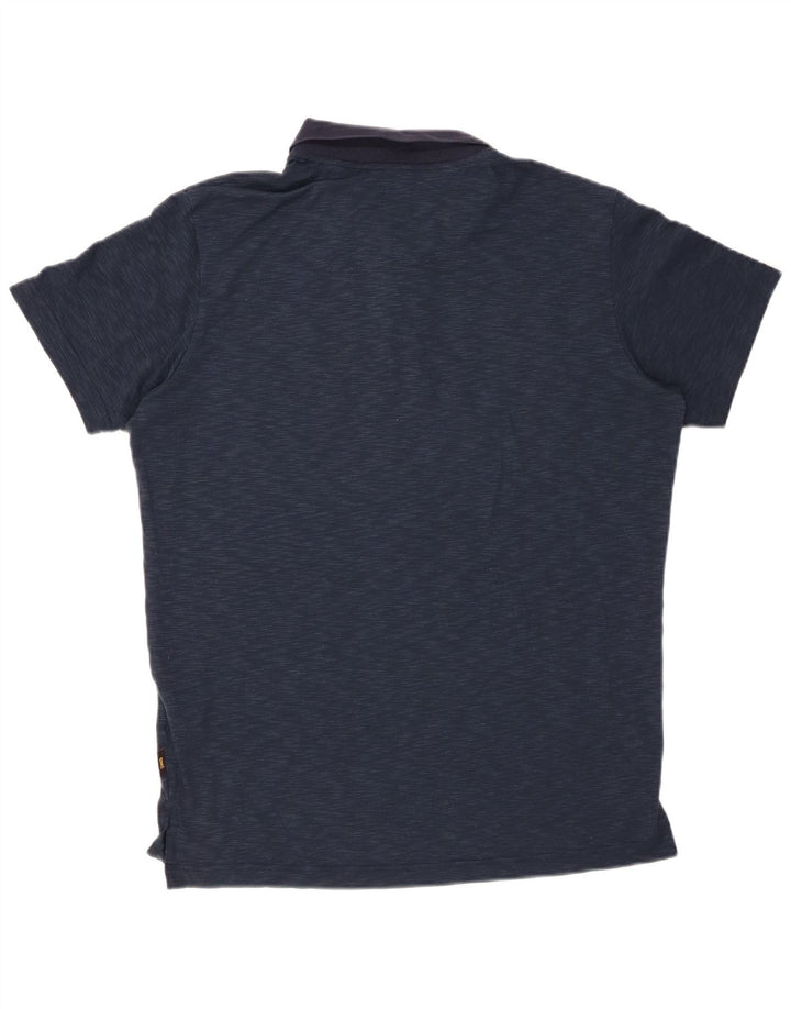 JACK WOLFSKIN Herren Poloshirt UK 38 Small Marineblau geflecktes Polyester