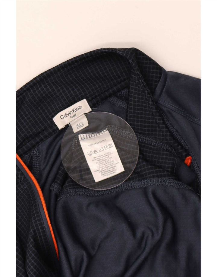 Calvin Klein Herren-Golf-Pullover-Trainingsanzugoberteil XL, Marineblau, Farbblock
