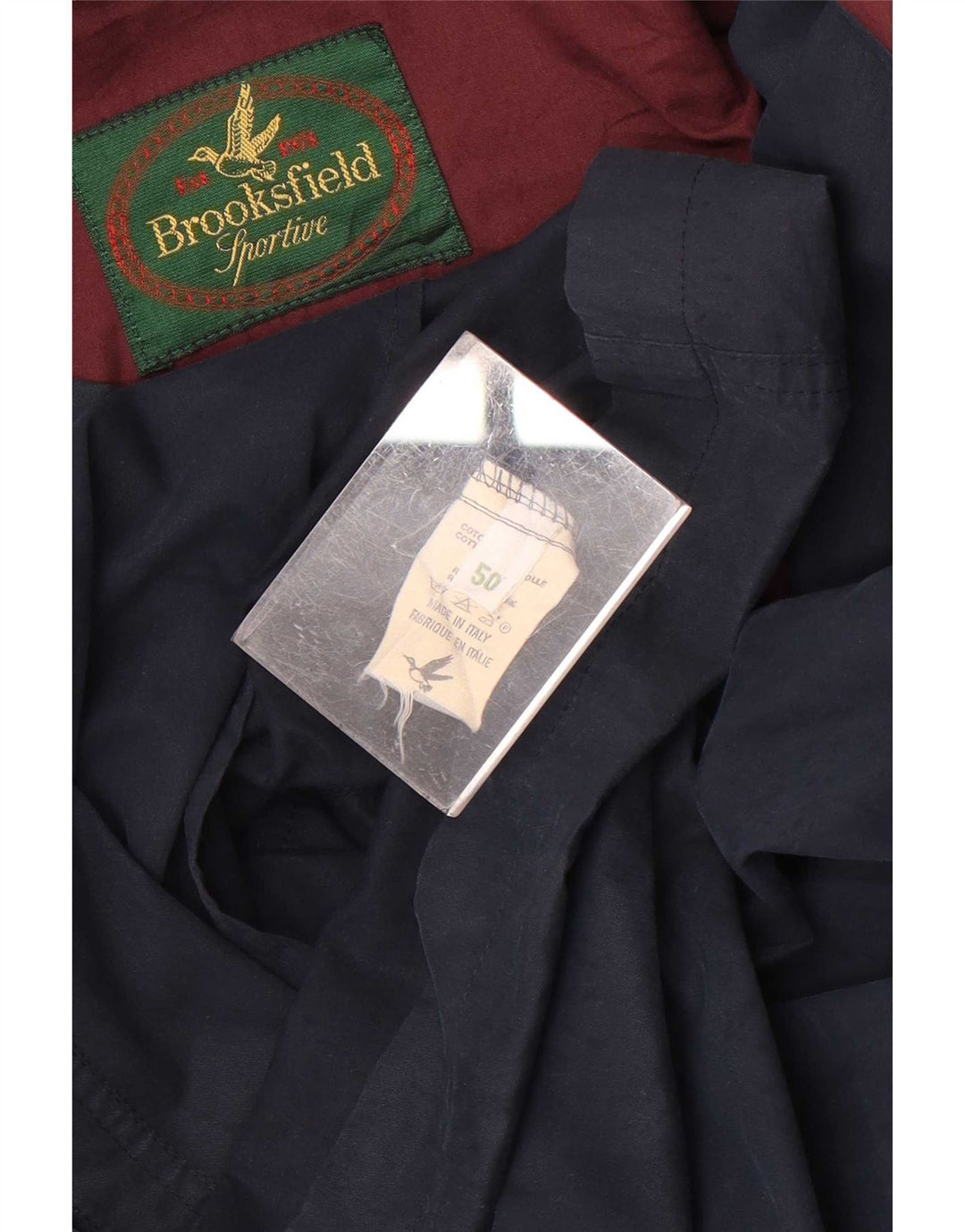 Brooksfield Herren-Utility-Jacke mit Kapuze, IT 50, groß, marineblau, Baumwolle
