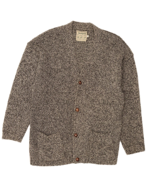 Jackpot Herren-Strickjacke, groß, grau gefleckt