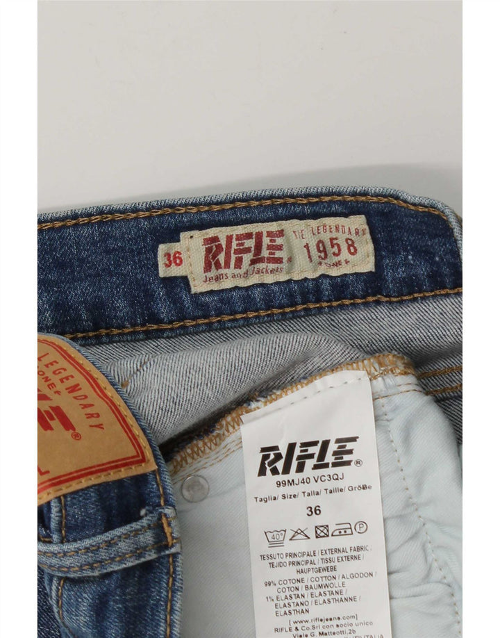 Rifle Herren Straight Jeans W36 L28 Blaue Baumwolle