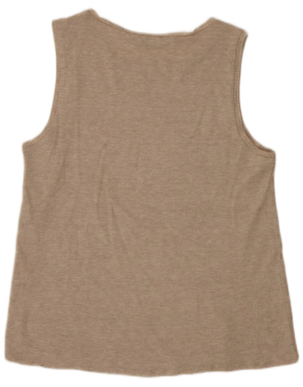 Zara Damen Weste Top UK 10 Small Beige Flecked