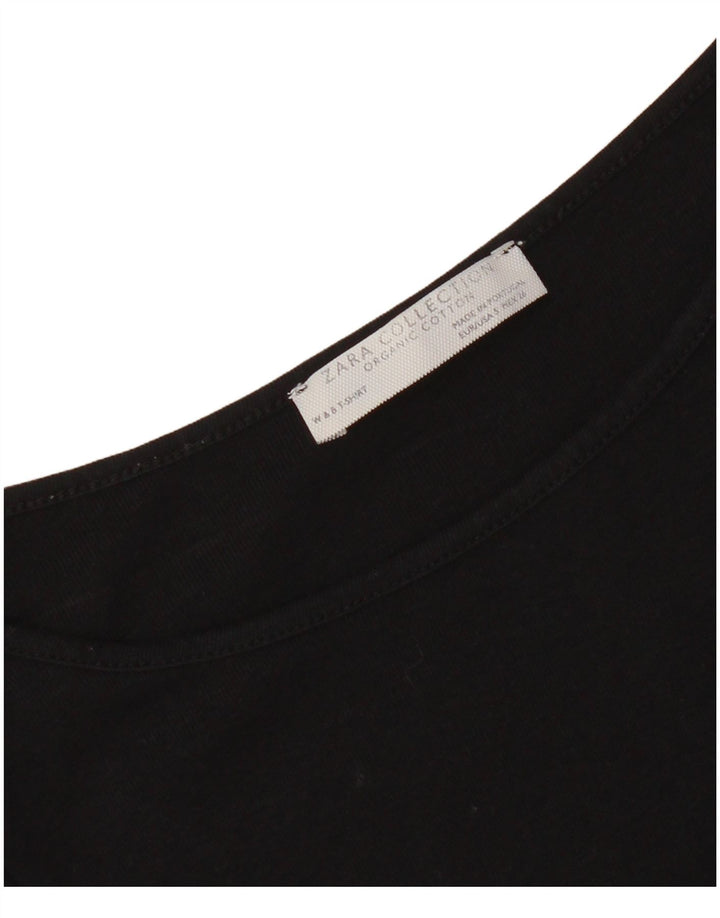 Zara Damen Top 3/4 Ärmel UK 8 Small Schwarz