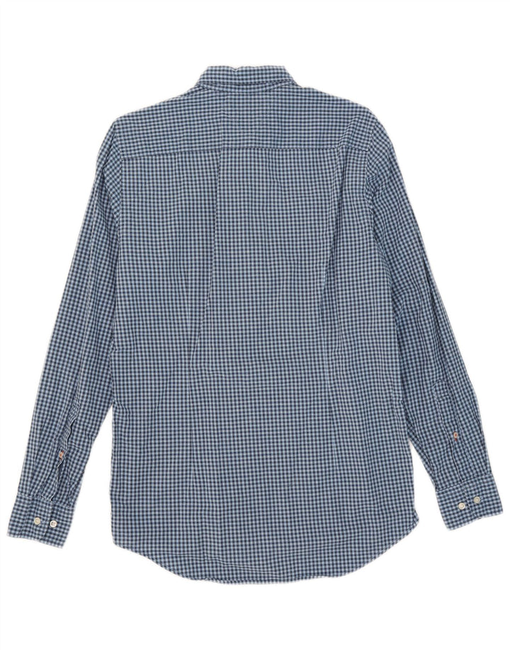 Tommy Hilfiger Herren-Slim-Fit-Hemd aus mittelblauer Gingham-Baumwolle