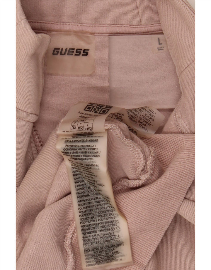Guess Damen-Trainingsanzugoberteil mit Grafik, UK 16, Größe L, Rosa, Farbblock