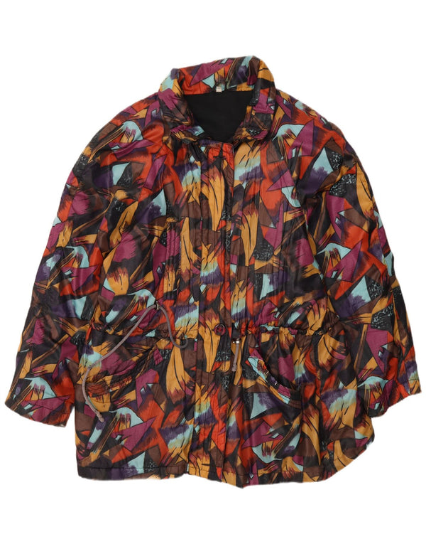 Vintage Damen Windjacke EU 44 XL Mehrfarbig Geometrisch