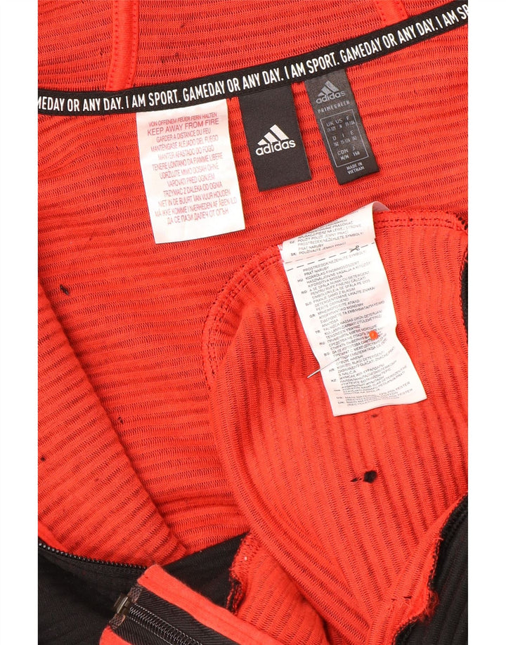 Adidas Jungen-Kapuzenpullover mit Reißverschluss, 11–12 Jahre, schwarzes Polyester